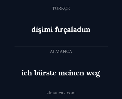 dişimi fırçaladım - ich bürste meinen weg