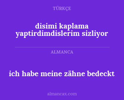 ich habe meine zähne bedeckt - disimi kaplama yaptirdimdislerim sizliyor