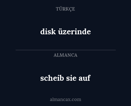 scheib sie auf - disk üzerinde