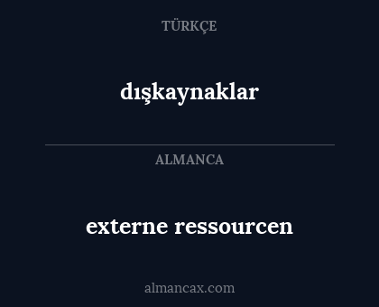 dışkaynaklar - externe ressourcen