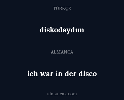 ich war in der disco - diskodaydım
