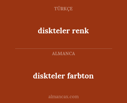 diskteler farbton - diskteler renk