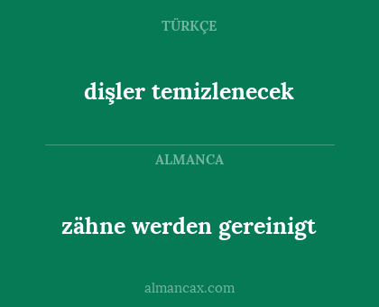 zähne werden gereinigt - dişler temizlenecek