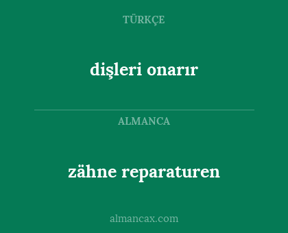 zähne reparaturen - dişleri onarır