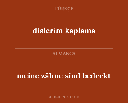 meine zähne sind bedeckt - dislerim kaplama