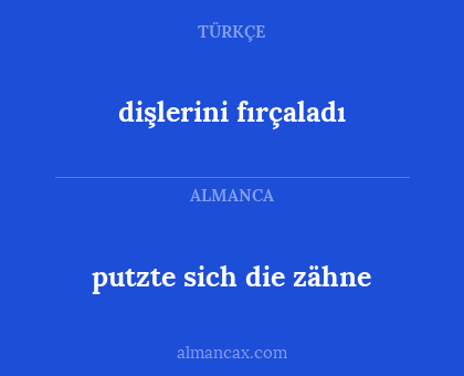 putzte sich die zähne - dişlerini fırçaladı