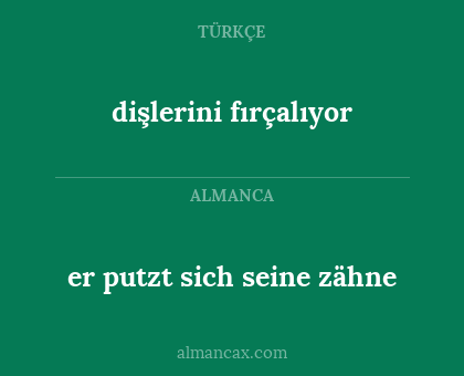er putzt sich seine zähne - dişlerini fırçalıyor