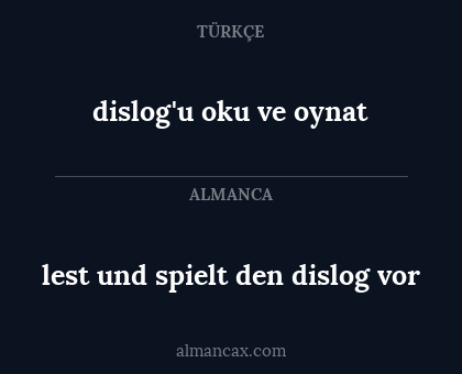 lest und spielt den dislog vor - dislog'u oku ve oynat