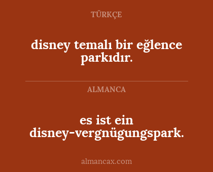 disney temalı bir eğlence parkıdır. - es ist ein disney-vergnügungspark.