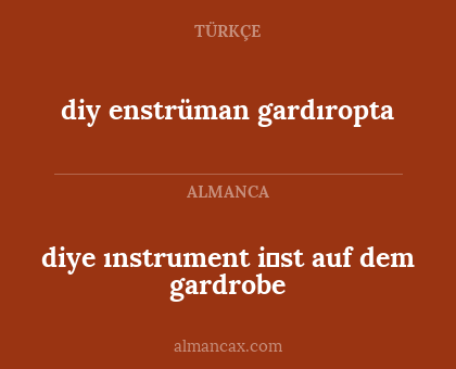 diy enstrüman gardıropta - diye ınstrument i̇st auf dem gardrobe