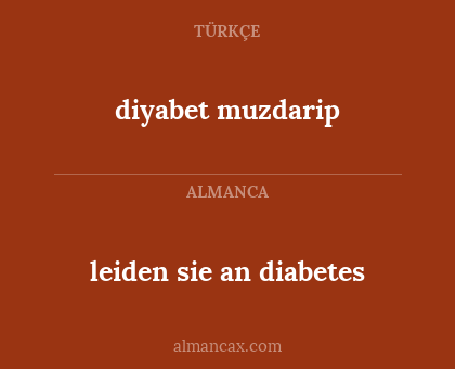 diyabet muzdarip - leiden sie an diabetes