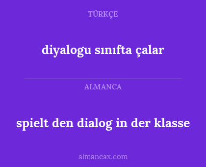 diyalogu sınıfta çalar - spielt den dialog in der klasse