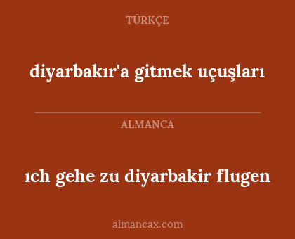 ıch gehe zu diyarbakir flugen - diyarbakır'a gitmek uçuşları