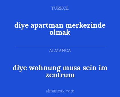 diye apartman merkezinde olmak - diye wohnung musa sein im zentrum