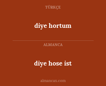 diye hose ist - diye hortum