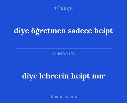 diye lehrerin heipt nur - diye öğretmen sadece heipt