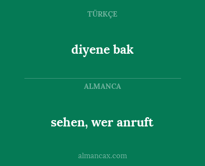 diyene bak - sehen, wer anruft
