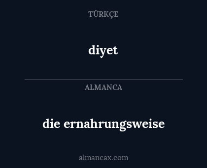 diyet - die ernahrungsweise
