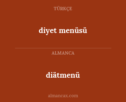 diyet menüsü - diätmenü