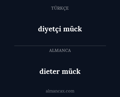 dieter mück - diyetçi mück