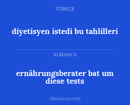 ernährungsberater bat um diese tests - diyetisyen istedi bu tahlilleri
