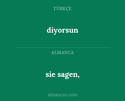 diyorsun - sie sagen,