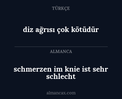 diz ağrısı çok kötüdür - schmerzen im knie ist sehr schlecht