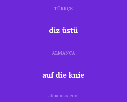 diz üstü - auf die knie