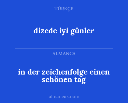 dizede iyi günler - in der zeichenfolge einen schönen tag