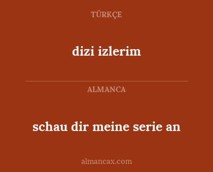 schau dir meine serie an - dizi izlerim