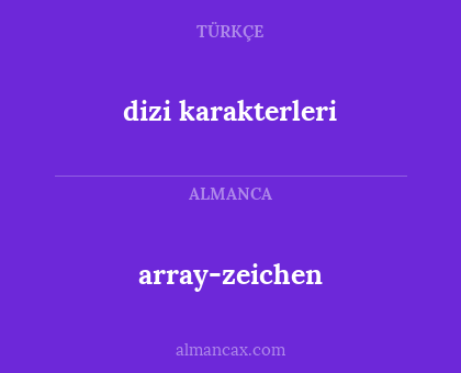 array-zeichen - dizi karakterleri