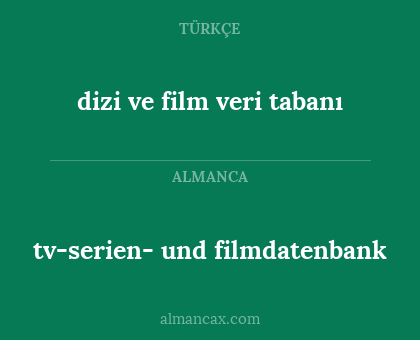 dizi ve film veri tabanı - tv-serien- und filmdatenbank