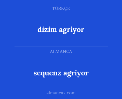 dizim agriyor - sequenz agriyor