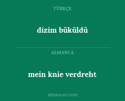 dizim büküldü - mein knie verdreht