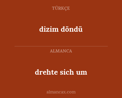 dizim döndü - drehte sich um