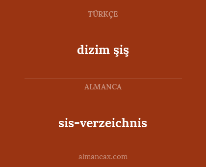 sis-verzeichnis - dizim şiş