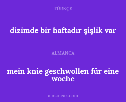 mein knie geschwollen für eine woche - dizimde bir haftadır şişlik var