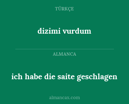 dizimi vurdum - ich habe die saite geschlagen