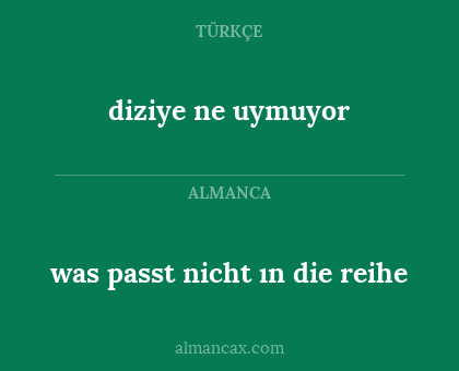 was passt nicht ın die reihe - diziye ne uymuyor