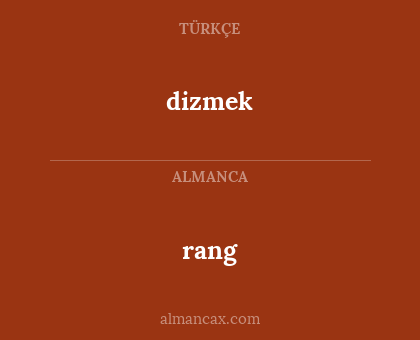 rang - dizmek