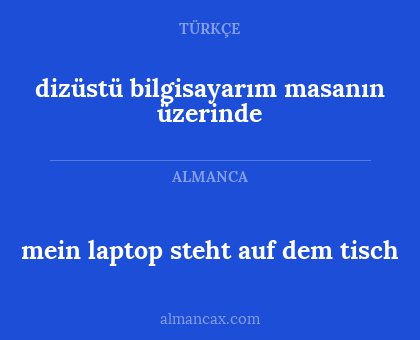 dizüstü bilgisayarım masanın üzerinde - mein laptop steht auf dem tisch
