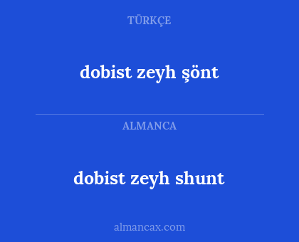 dobist zeyh şönt - dobist zeyh shunt