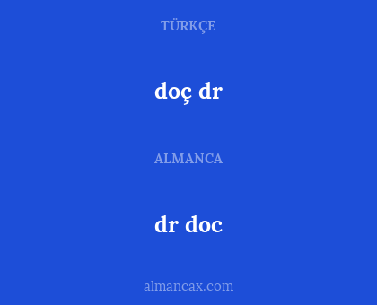 doç dr - dr doc