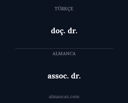 doç. dr. - assoc. dr.