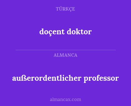 doçent doktor - außerordentlicher professor
