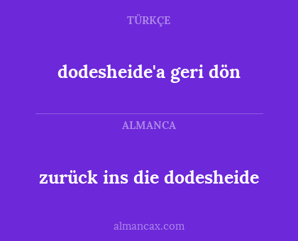 dodesheide'a geri dön - zurück ins die dodesheide