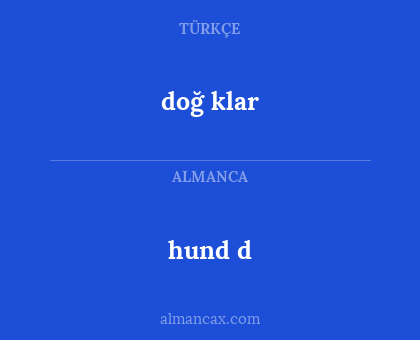 doğ klar - hund d