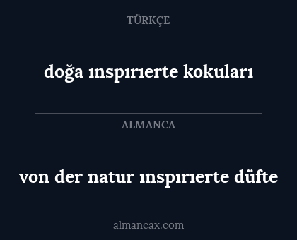 doğa ınspırıerte kokuları - von der natur ınspırıerte düfte