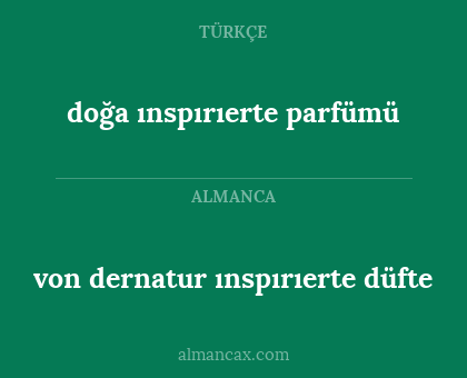 doğa ınspırıerte parfümü - von dernatur ınspırıerte düfte
