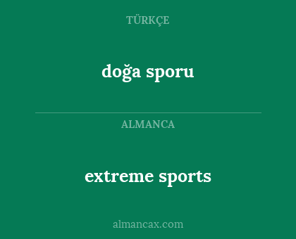 doğa sporu - extreme sports